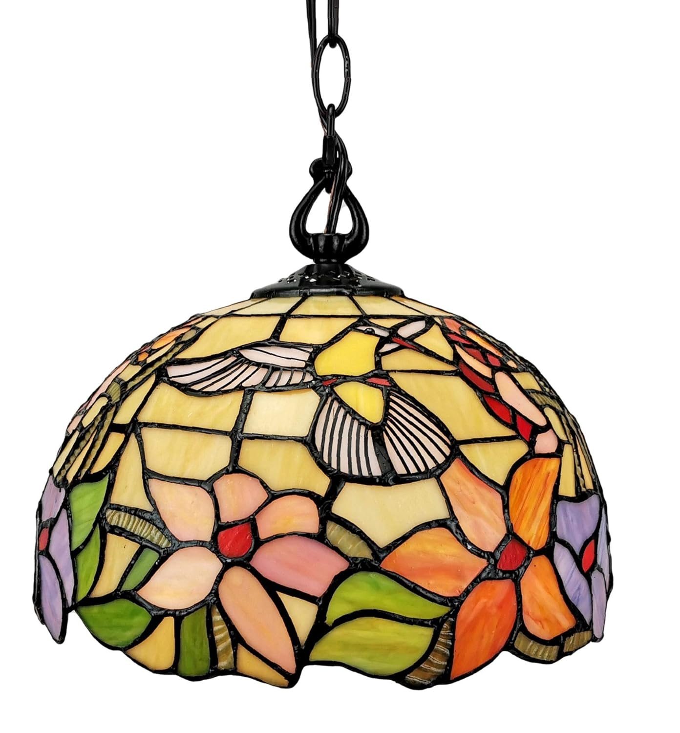 Amora Lighting  Tiffany Style Hummingbird 1-Light Pendant Lamp