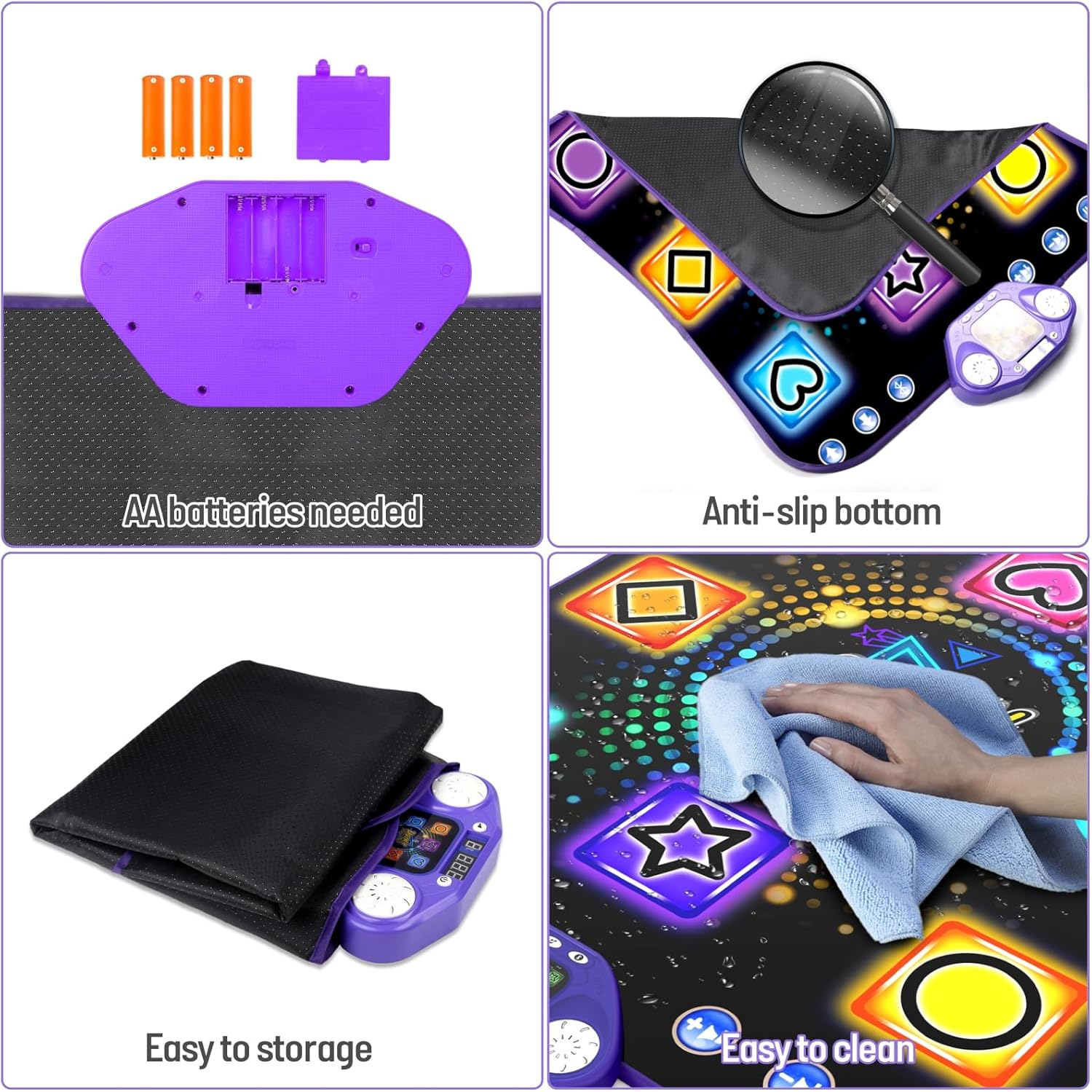 Dance Mat Toys for 3-12 Year Old Girls - Light Up 8 Buttons Dance Mat for Kids Age 4-8 Bluetooth Dance Pad - Kids Toy 8-12 Year Old, Birthday for 3 4 5 6 7 8 9 10+ Year Old Boys Kids