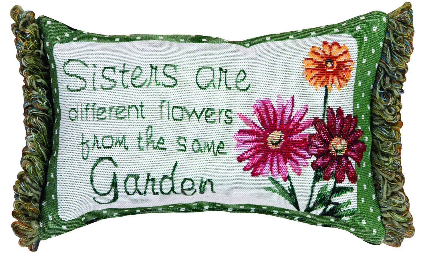Manual Sisters are Different Flowers Pillow, 11 X 8-Inch