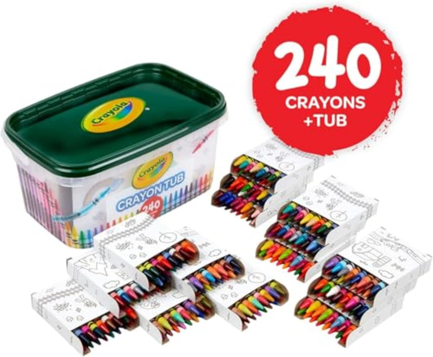 Crayola Crayon Tub (240ct), Bulk Crayon Set for Crafting, 120 Unique Colors, Classroom Must Have for Teachers, Coloring Supplies for Kids, 3+ [Amazon Exclusive]