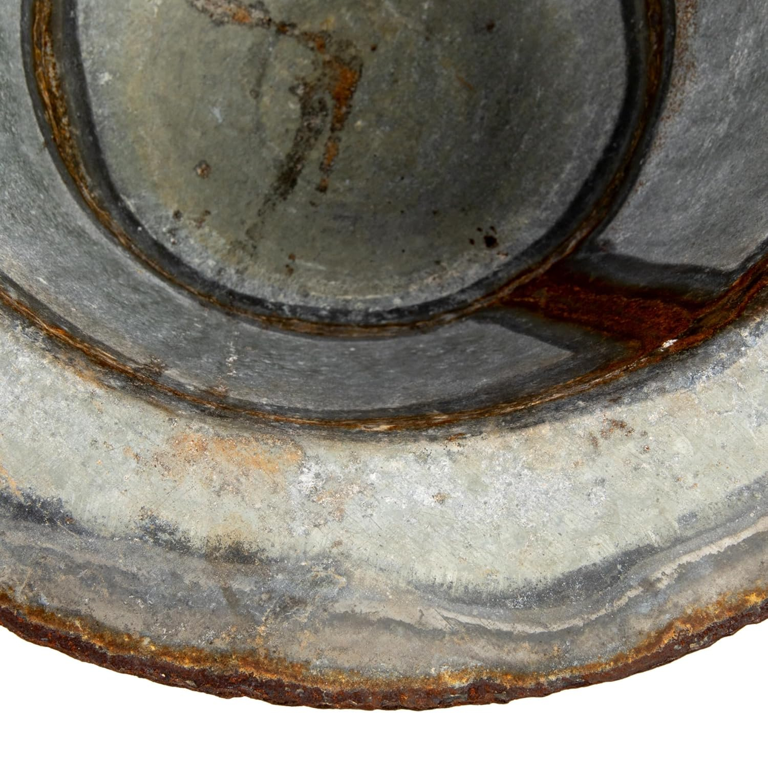 Distressed Zinc Finish Round Metal Footed Planter