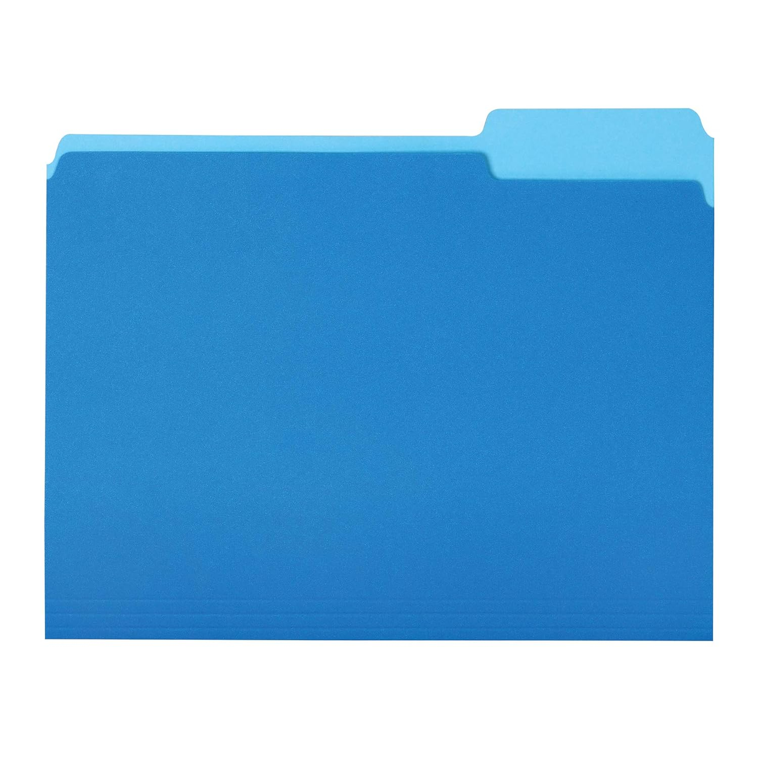 Amazon Basics File Folders, Letter Size, 1/3 Cut Tab, Sturdy with Tabs for Organizing and Filing, Blue, 36-Pack