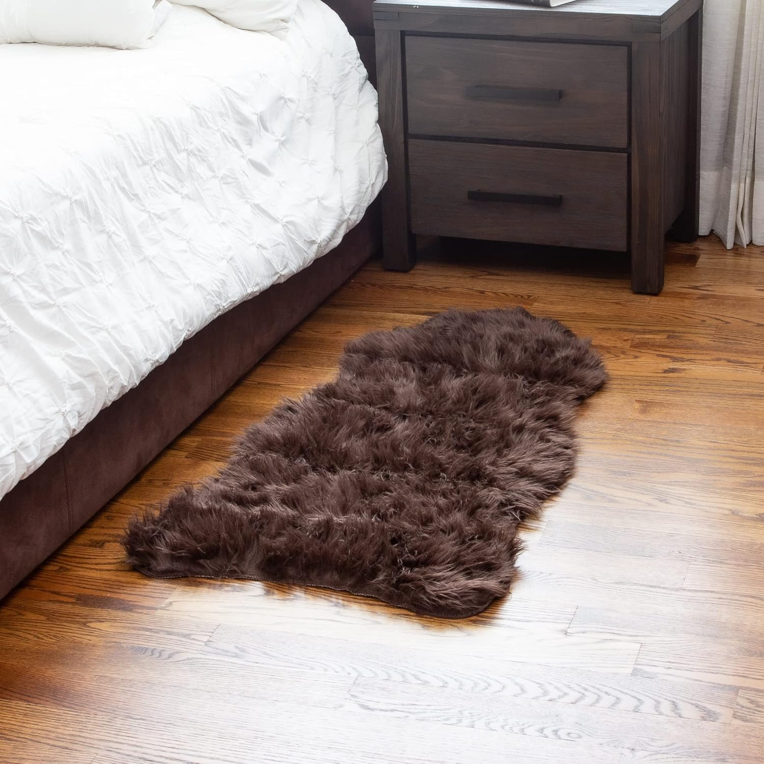 Super Area Rug Glam Solid Print Shag Area Rug, 2' x 4'