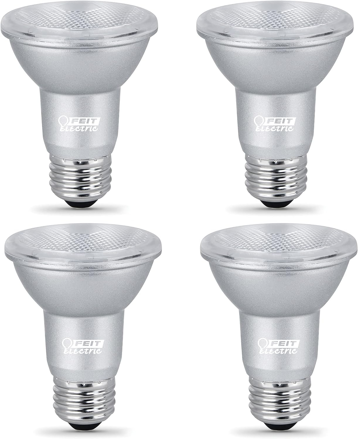 Feit Electric PAR20 LED Bulbs, 50W Equivalent, Dimmable Spotlight Bulbs, 5000k Daylight, E26 Base, 90 CRI, 450 Lumens, 22-Year Lifetime, PAR20 Flood Light Bulbs, Damp Rated, PAR20DM/950CA/4, 4 Pack
