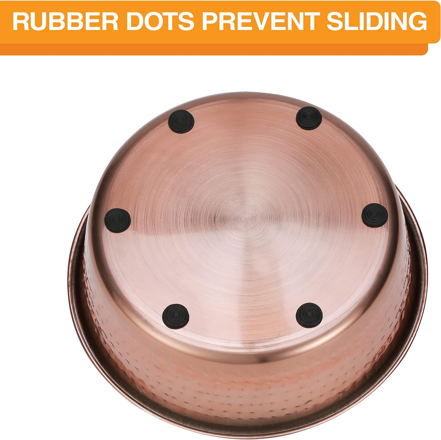 Neater Pet Brands Hammered Decorative Designer Bowls - Luxury Style Premium Dog and Cat Dishes (Medium, Copper)