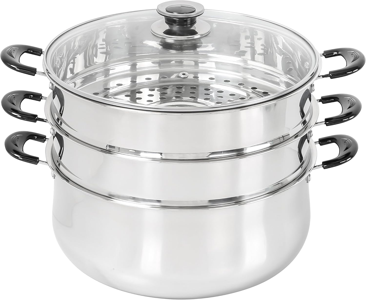 Concord 30 CM Stainless Steel 3 Tier Steamer Pot Steaming Cookware - Triply Bottom