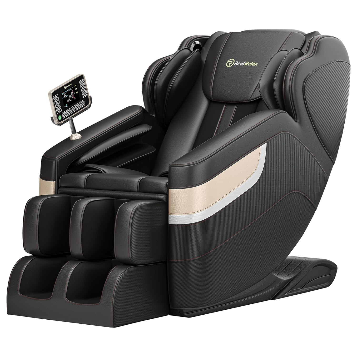 Black Faux Leather Full Body Massage Recliner with Heating