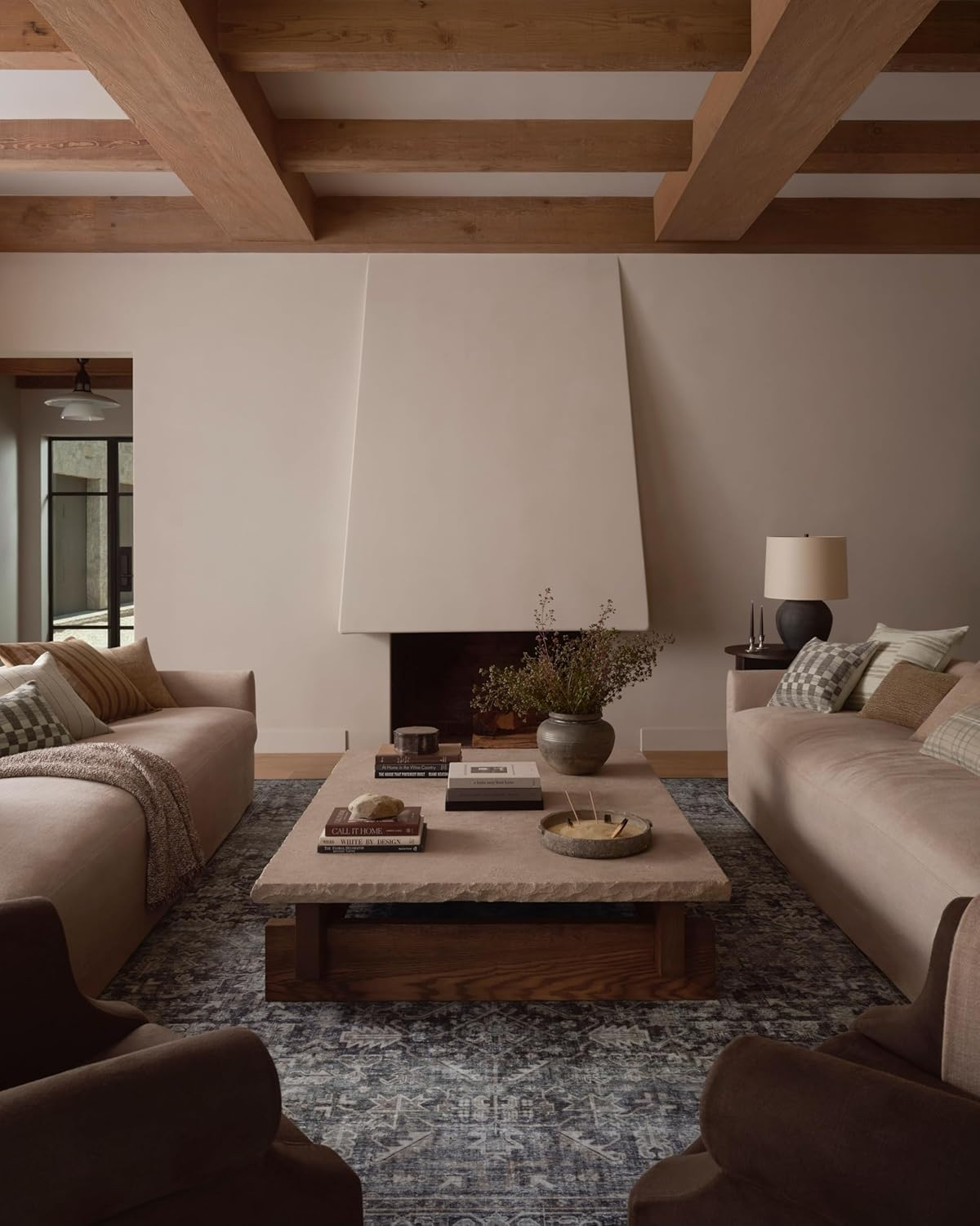 Adams Pillow by Amber Lewis x Loloi - Sand and Ivory / 13" x 21" / Down