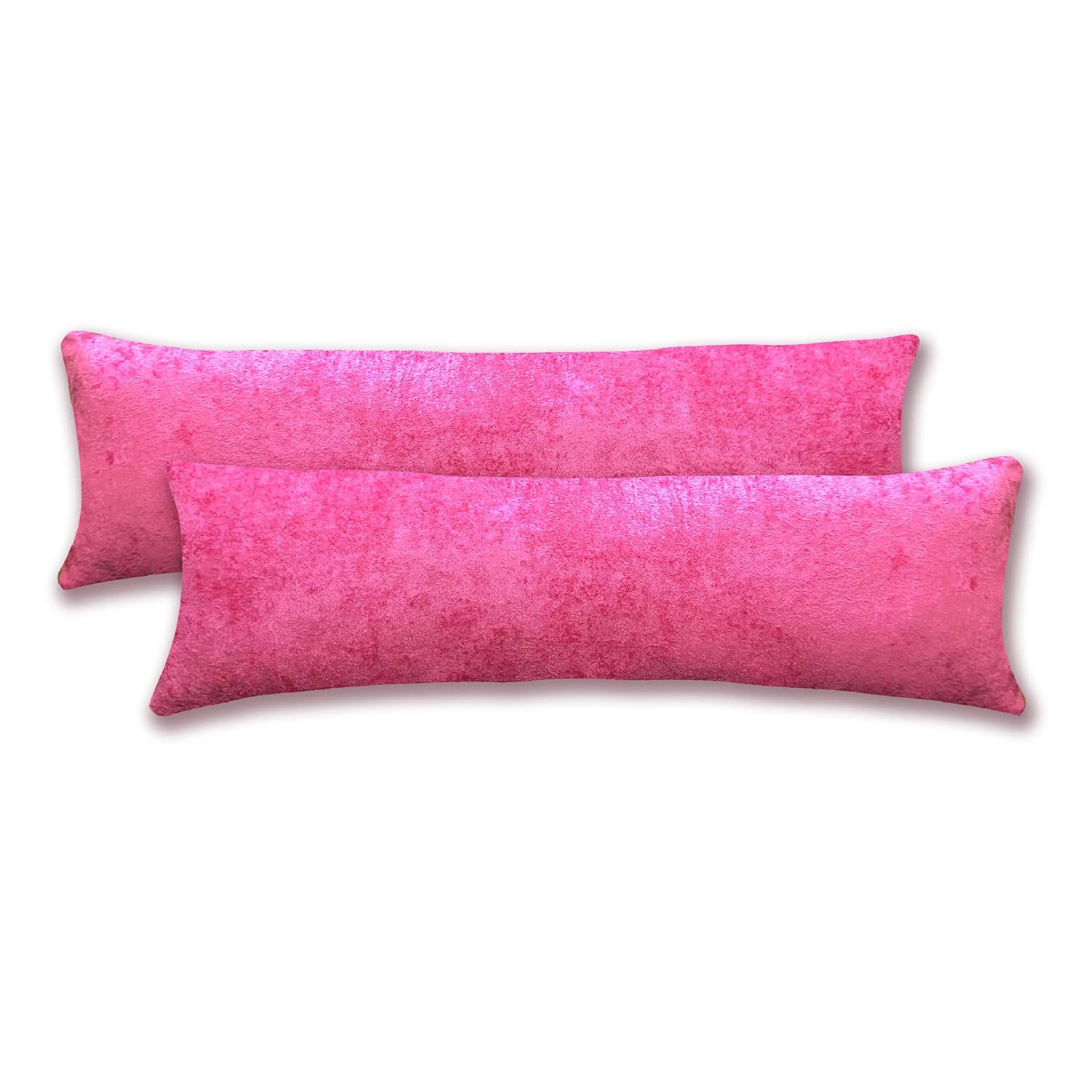 Fresh Ideas Velvet Body Pillow Cover, 20 inches by 54 inches, Pink, 2-Pack