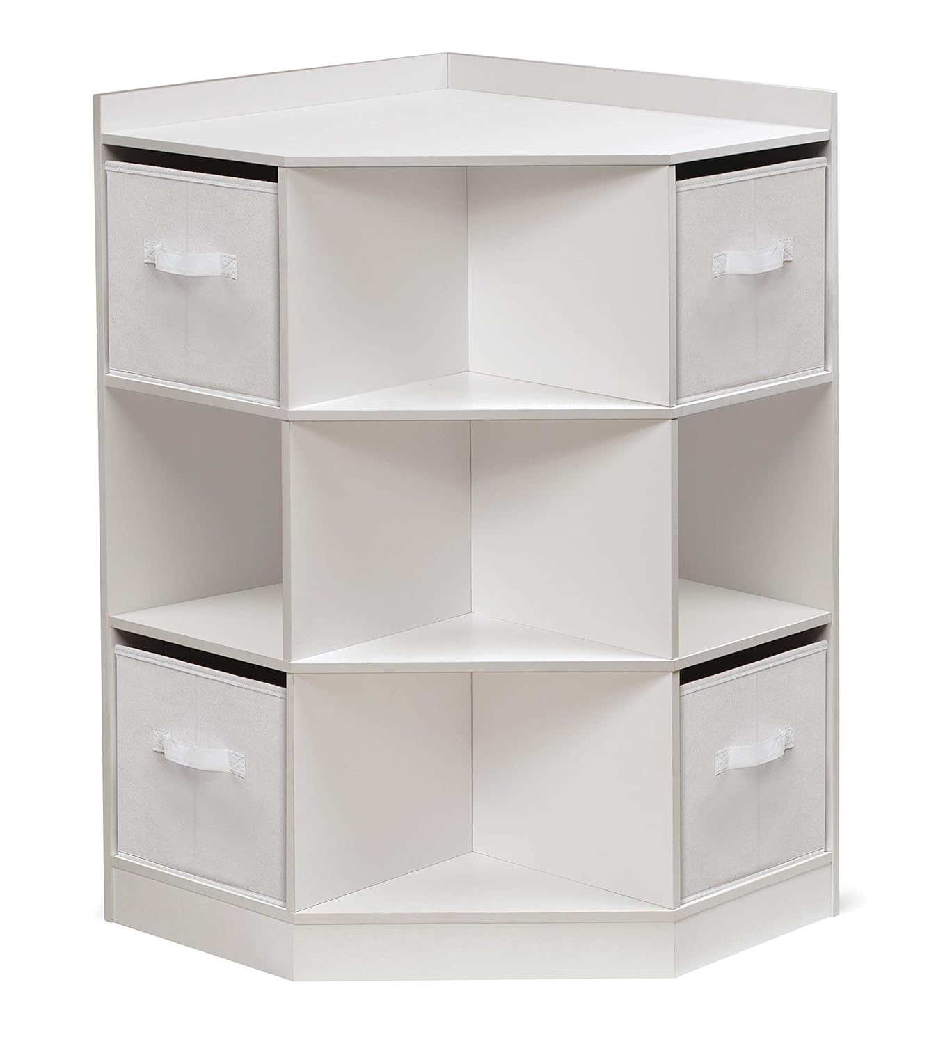 Badger Basket Corner Cubby Storage Unit with Four Reversible Baskets 9.8 Cu ft. - White