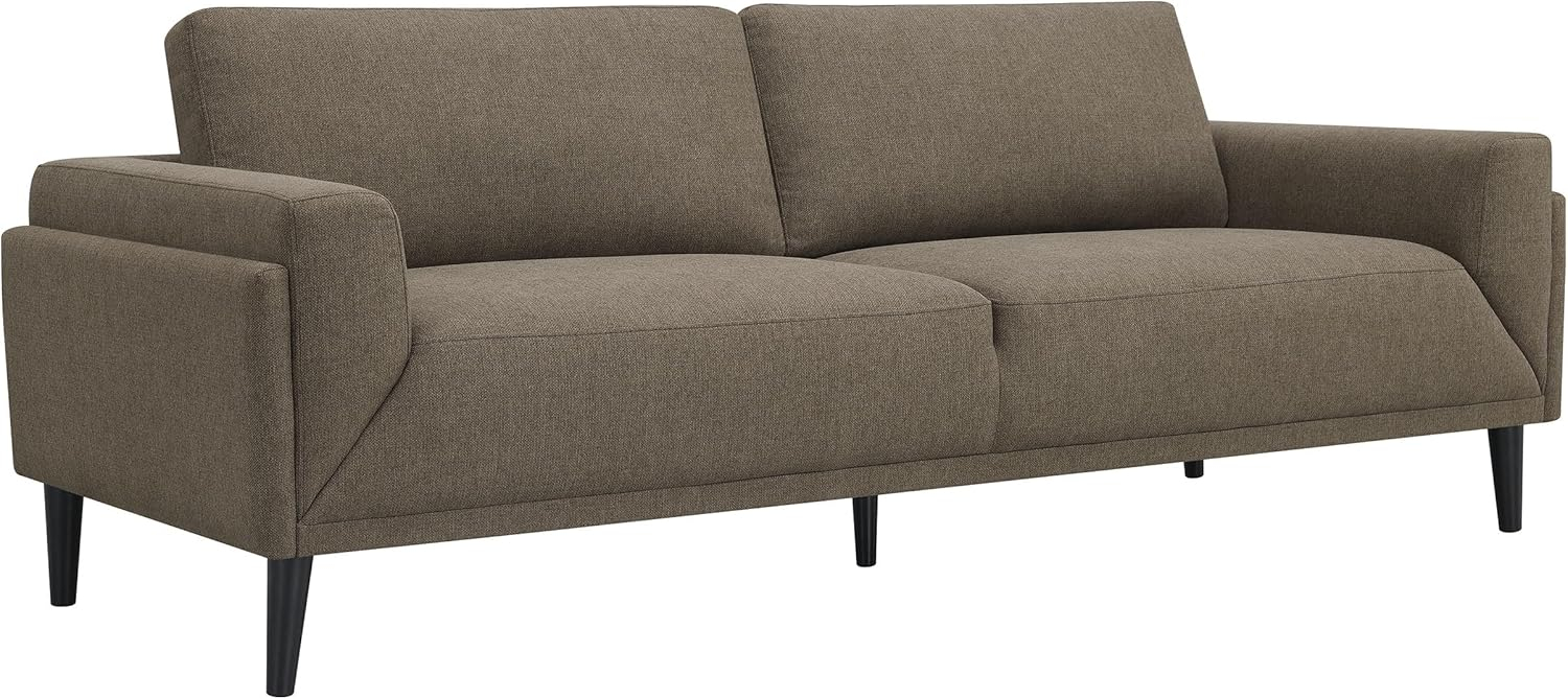 Coaster Rilynn Upholstered Fabric Sofa with Track Arms in Brown