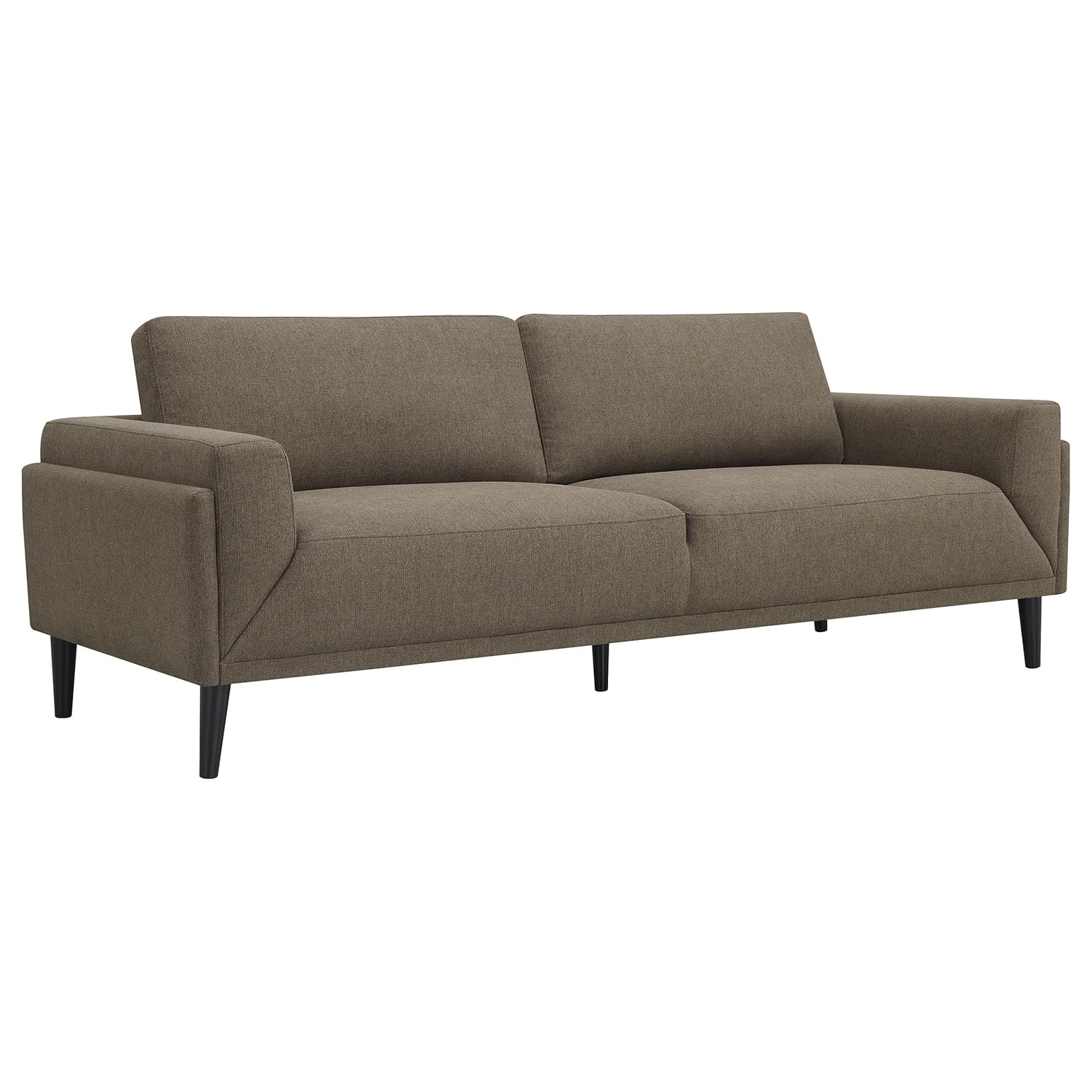 Coaster Rilynn Upholstered Fabric Sofa with Track Arms in Brown