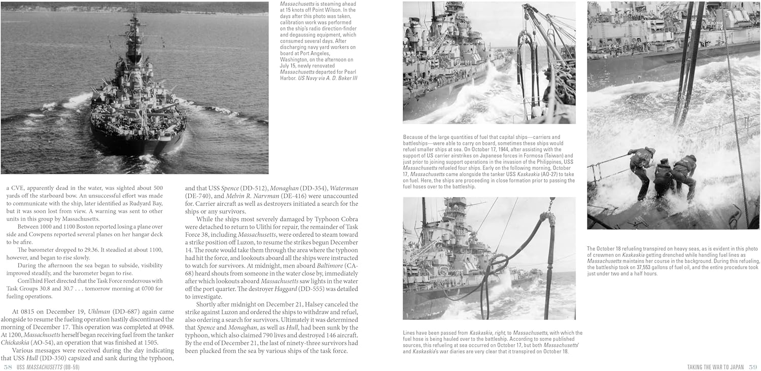 USS Massachusetts BB-59 Naval History Hardcover Book