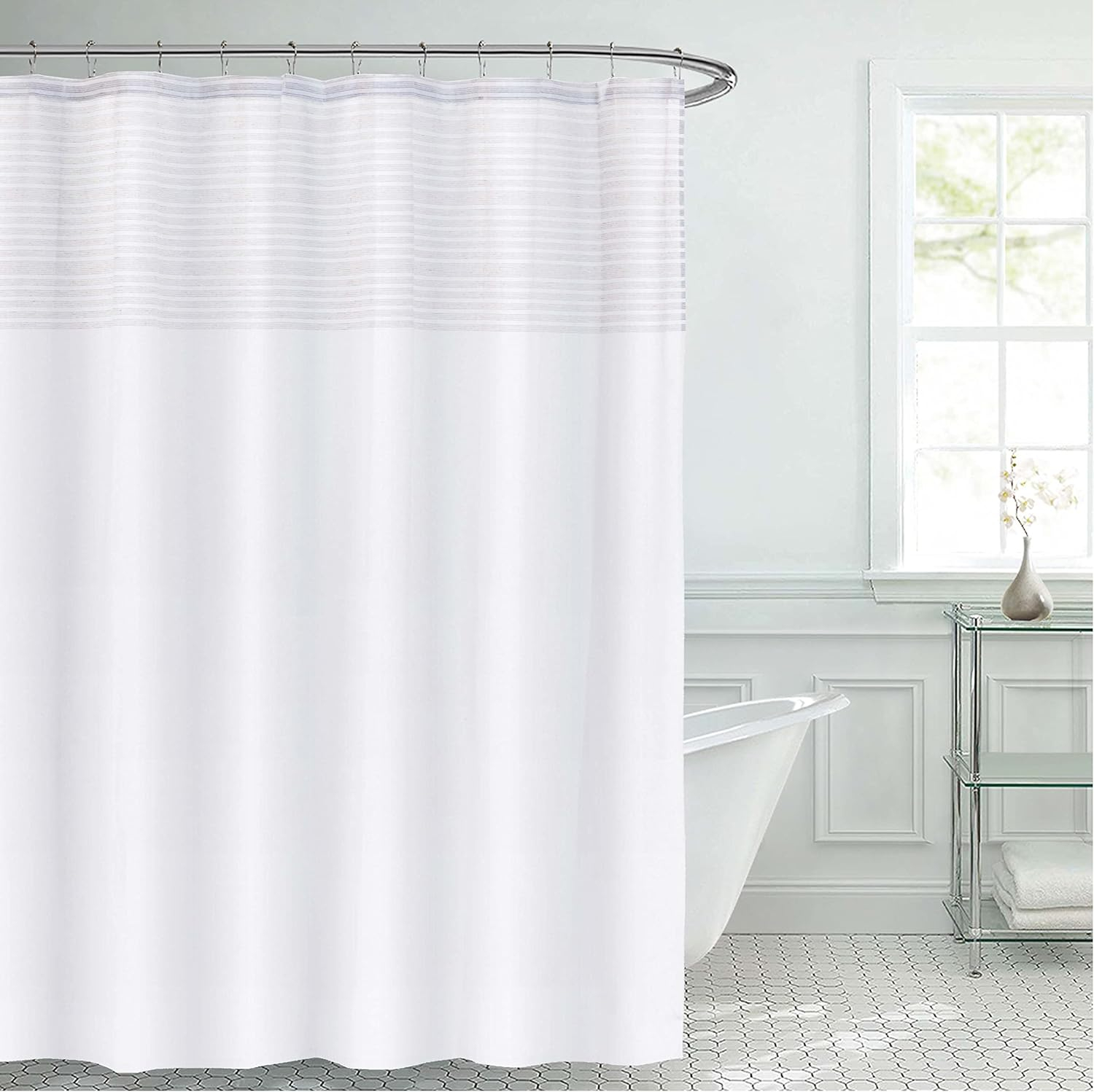 French Connection French Connection Striped 13 Piece Shower Curtain Set + Hooks