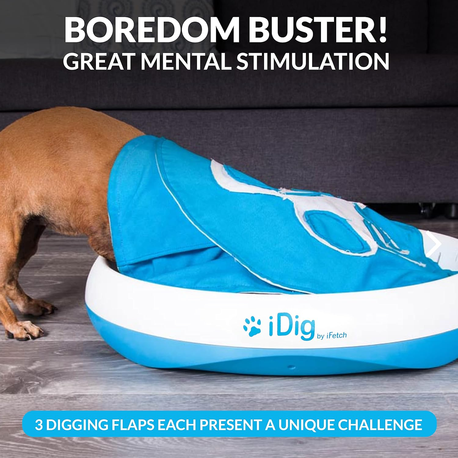 iFetch iDig Stay Dog Digging Toy, Interactive Sniff Mat for Dogs, Activity Treat Puzzle for Mental Stimulation and Enrichment