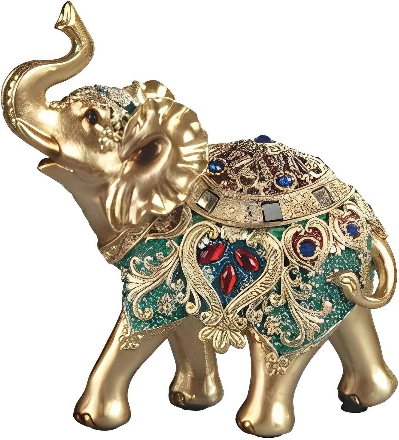 ICE ARMOR 6.5" H Thai Elephant in Green Figurine Statue Sculpture Ornament Decoration Home/Room Decor Ideas for Housewarming, Holidays and Birthdays Great Collectible