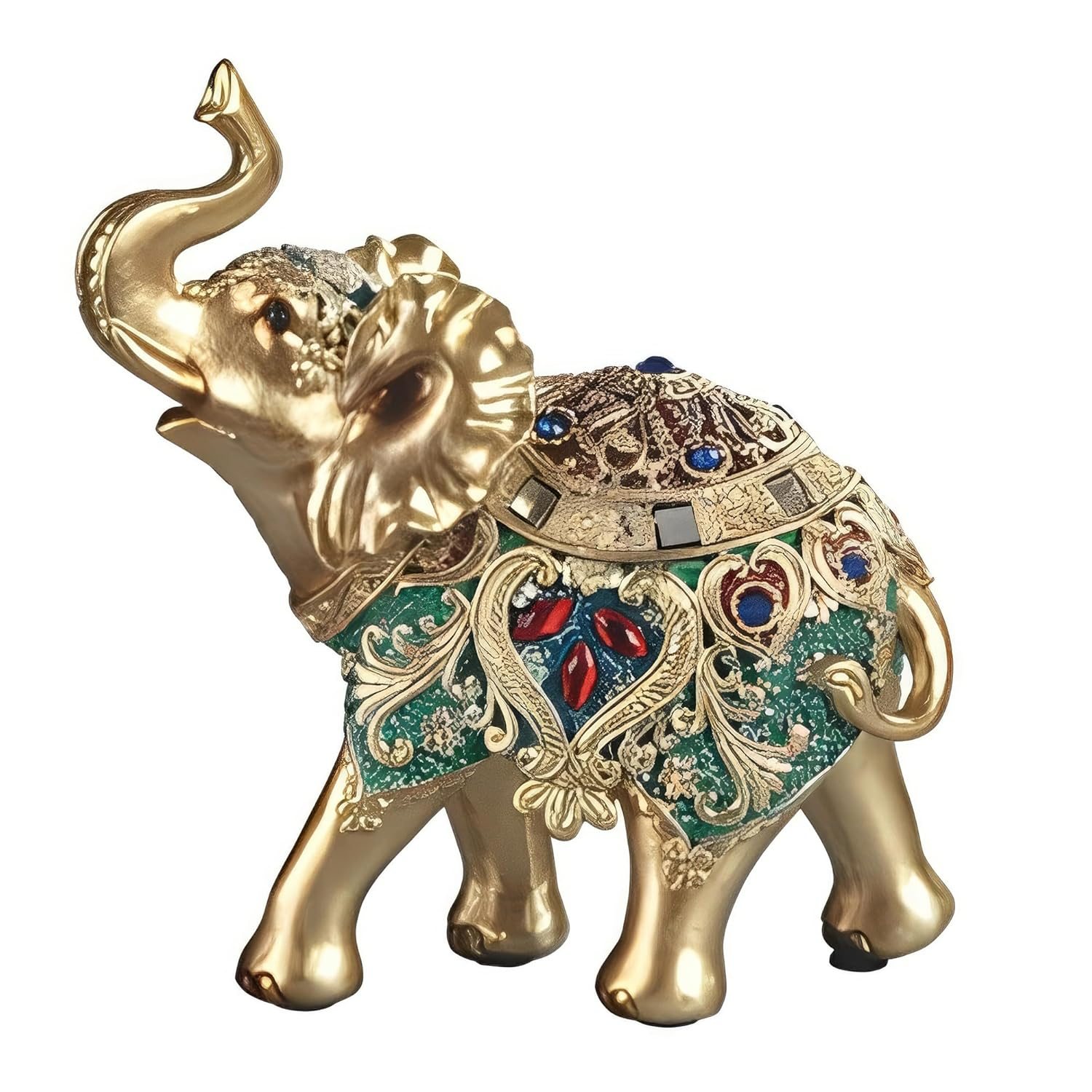ICE ARMOR 6.5" H Thai Elephant in Green Figurine Statue Sculpture Ornament Decoration Home/Room Decor Ideas for Housewarming, Holidays and Birthdays Great Collectible