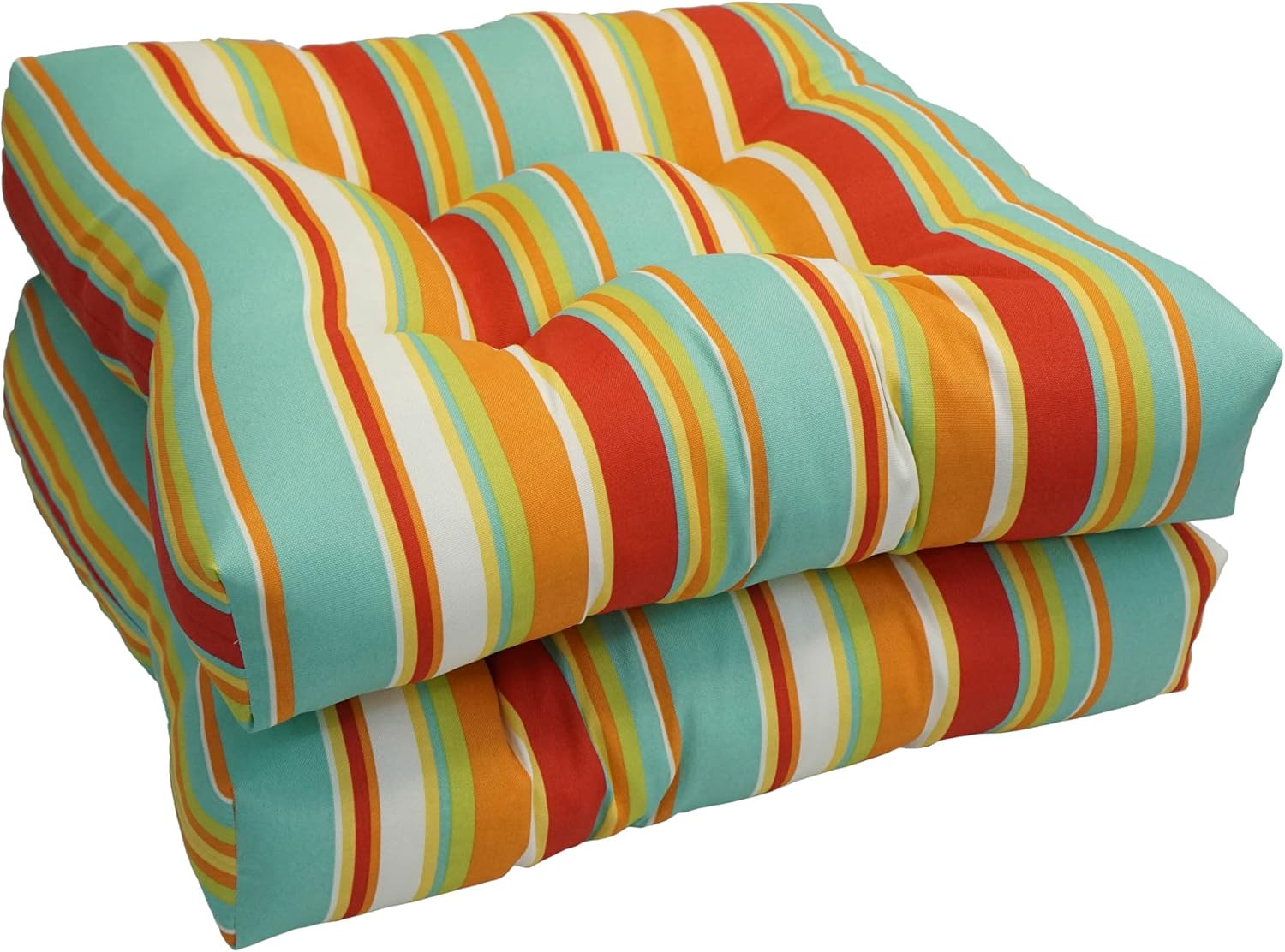 Blazing Needles 19-inch Squared Patterned Spun Polyester Tufted Dining Chair Cushions (Set of 2)  94005-2CH-JO16-15
