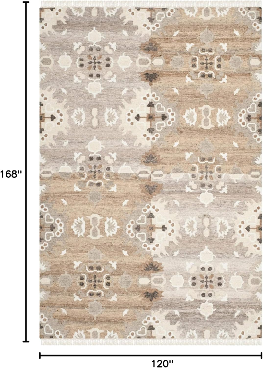Safavieh Natural Kilim Grey Area Rug - 10' x 14'