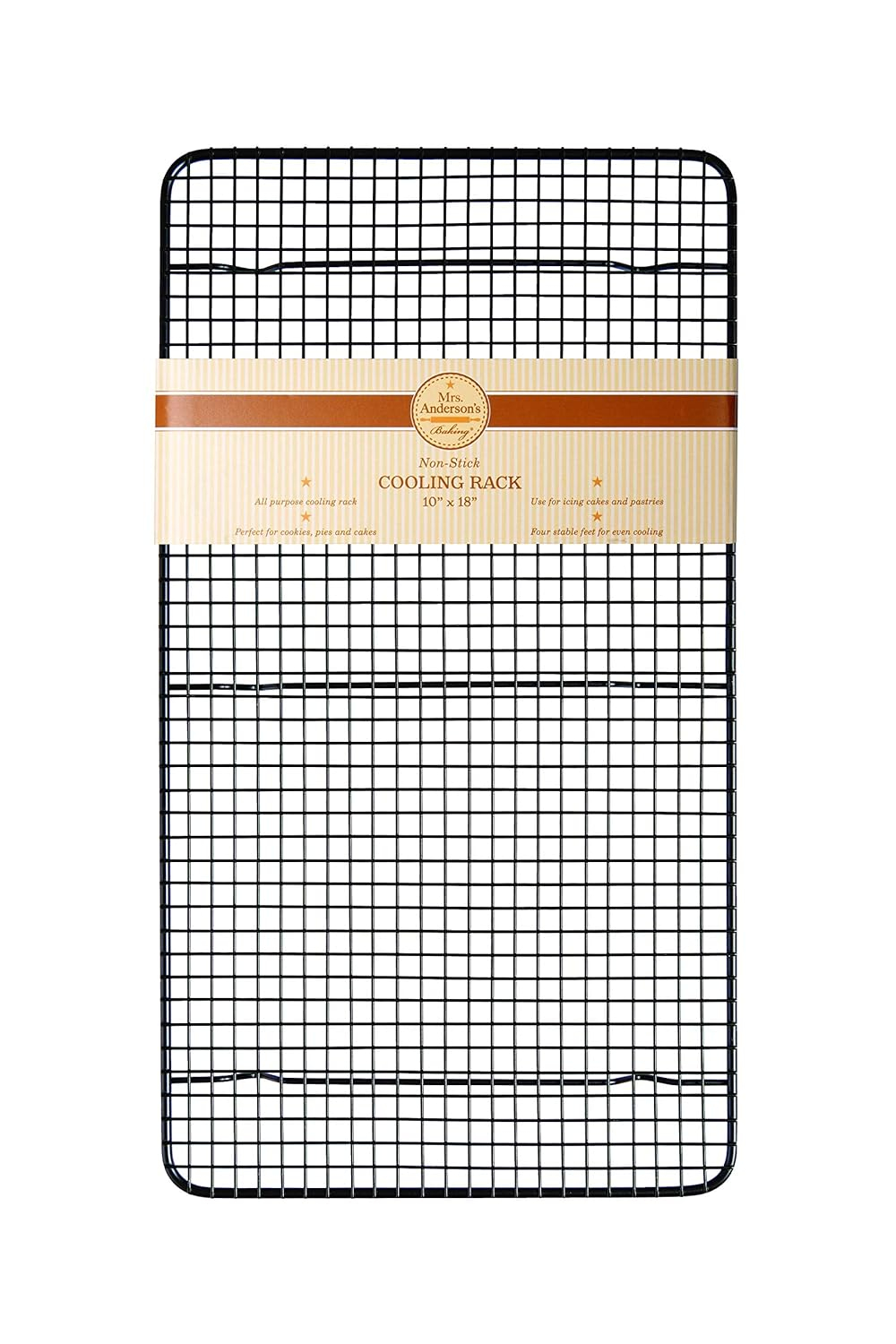 Mrs. Anderson’s Baking Professional Baking and Cooling Rack, 10-Inches x 18-Inches, Non-Stick