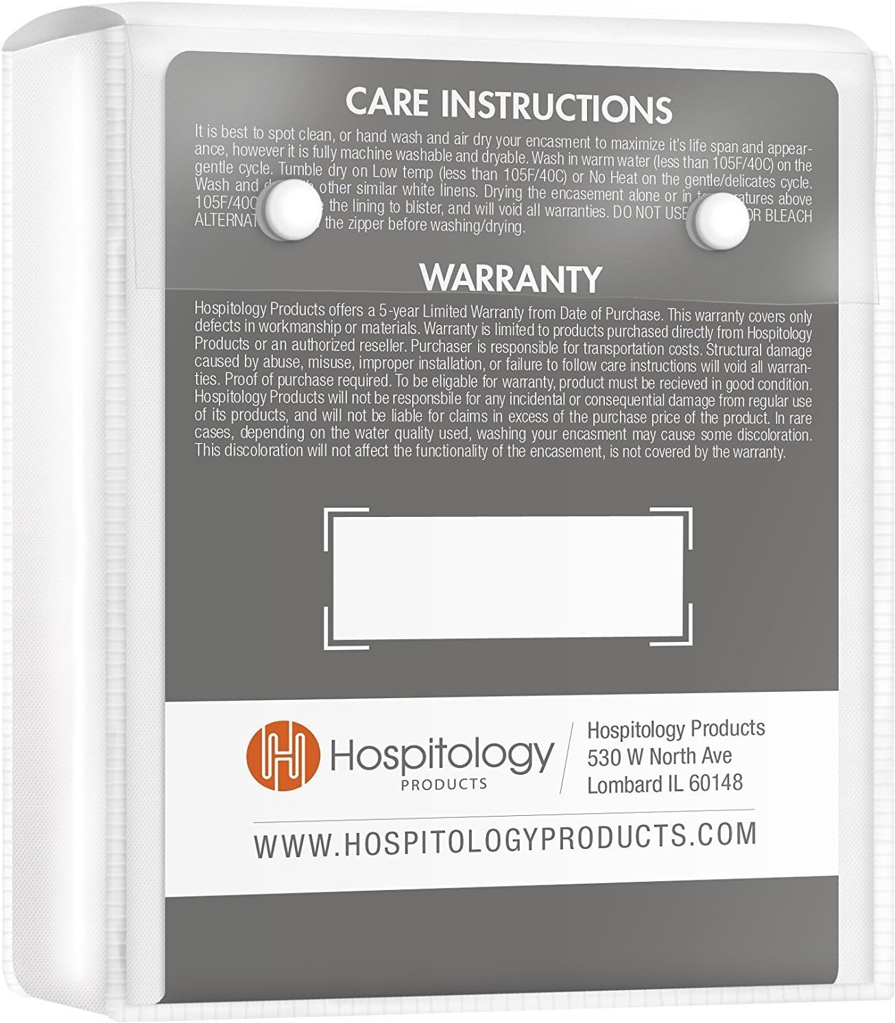Hospitology Sleep Defense System Pillow Encasement Waterproof Bed Bug Proof Zippered Protector, Queen 20" W x 30" L, Set of 2