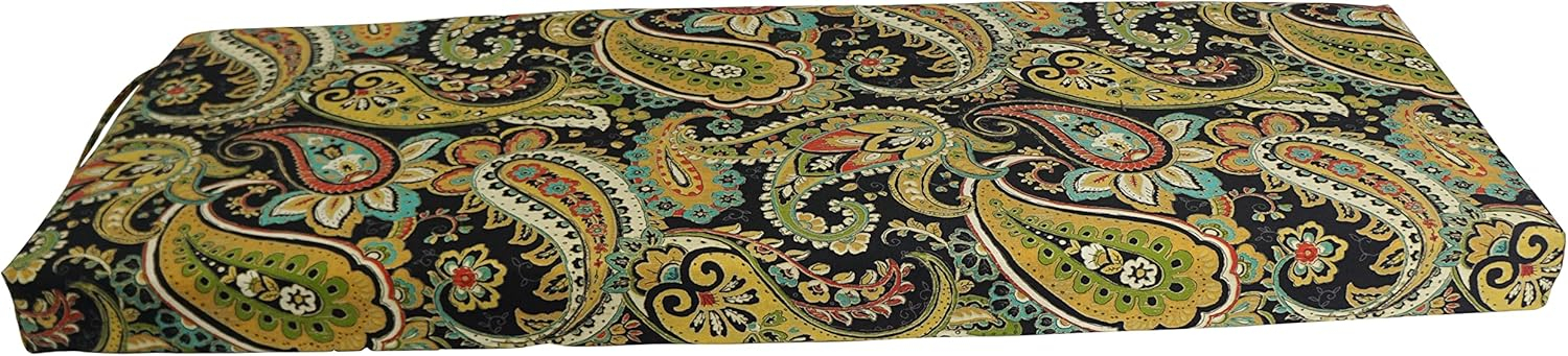 Blazing Needles Outdoor Seating Cushions 54x19 x 3.5inch. x 4lbs Hadia Franco Noir, UV Resistant