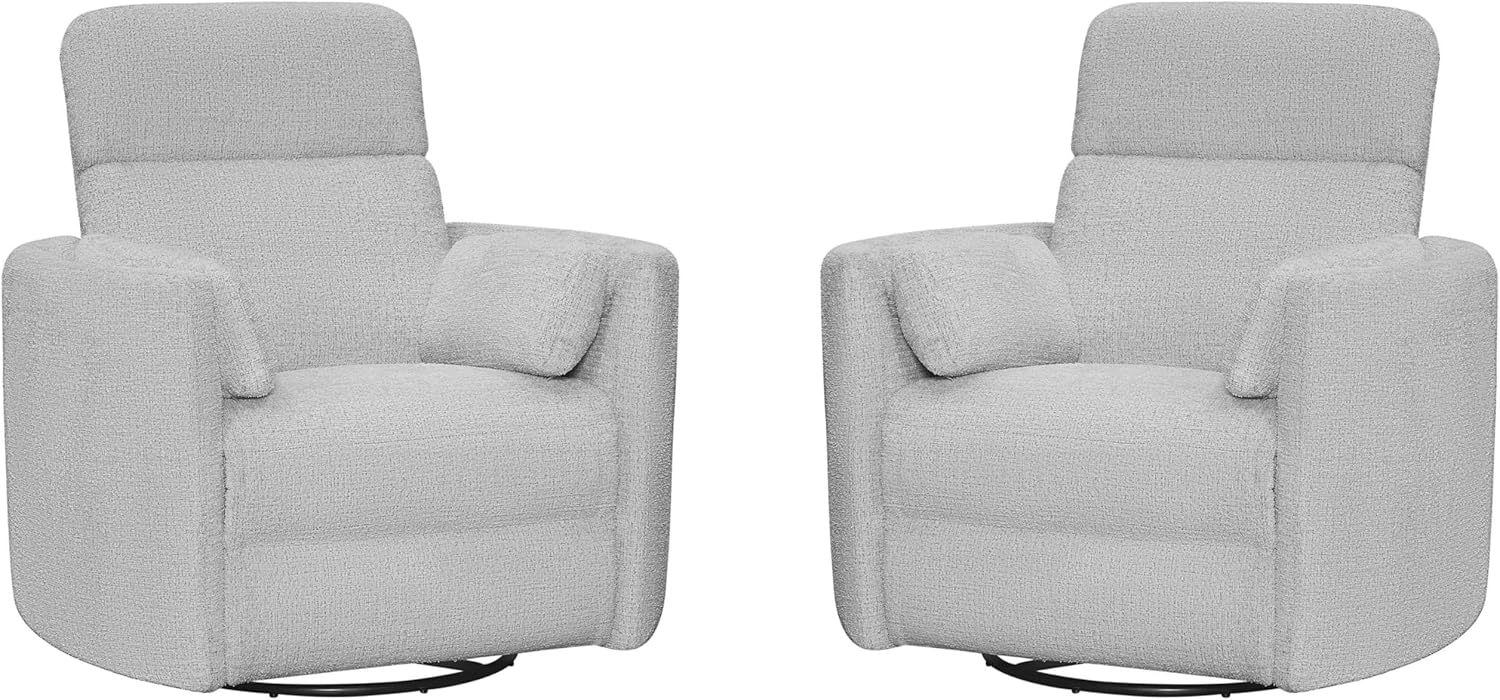 Florence Heron Leather Swivel Wood Recliner