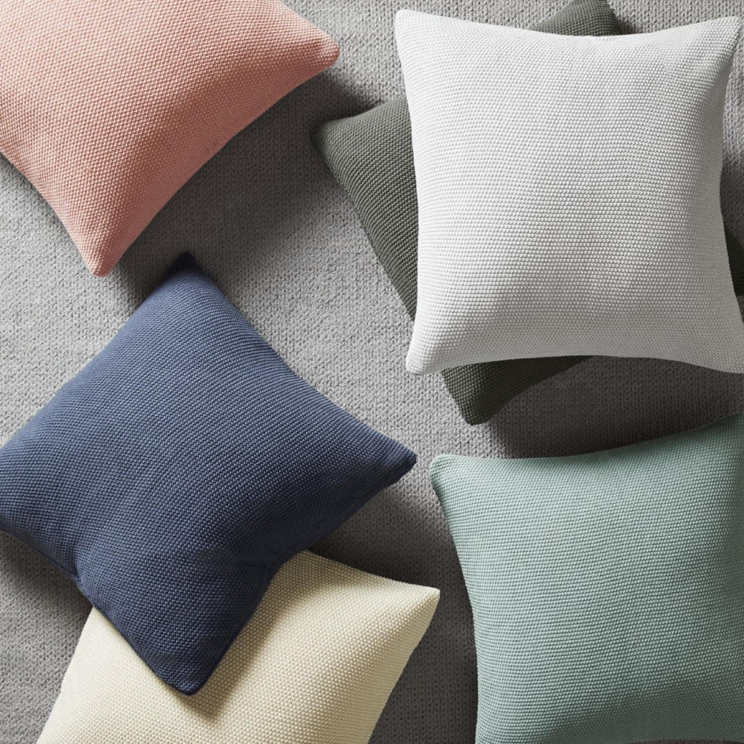 Euro Soft Knit Pillow Cover in Off-White Cotton and Polyester