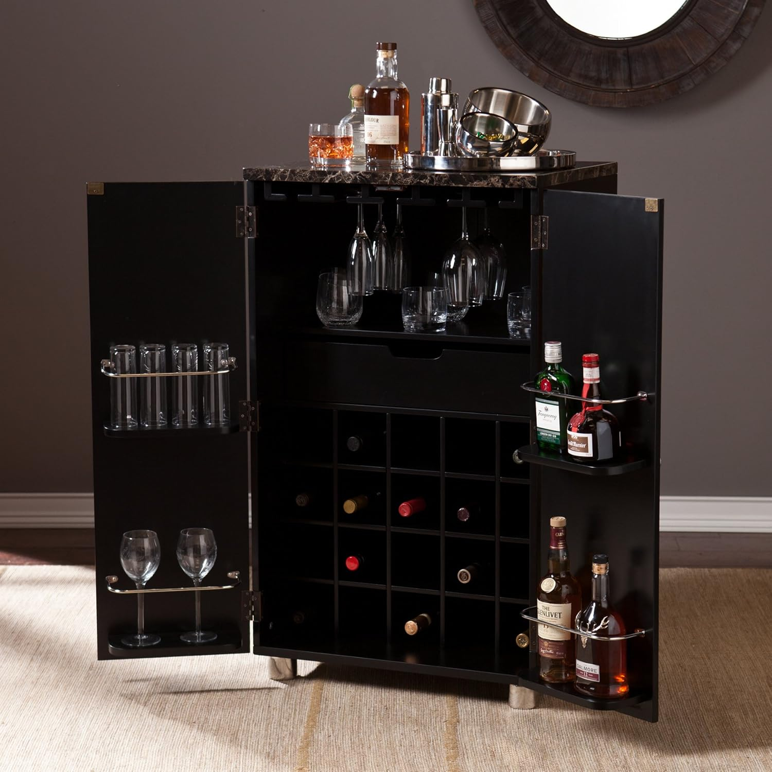 SEI Furniture Cape Town Home Bar Cabinet in Black