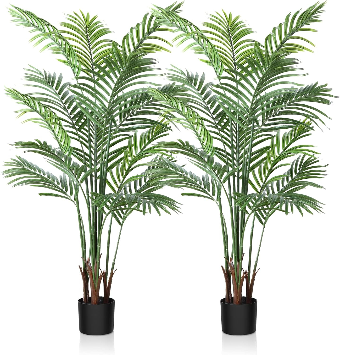 Artificial Areca Palm Plant 5Ft Fake Tropical Palm Tree, Perfect Faux Dypsis Lutescens Plants in Pot for Indoor Outdoor House Home Office Garden Modern Decoration Housewarming Gift,1Pcs