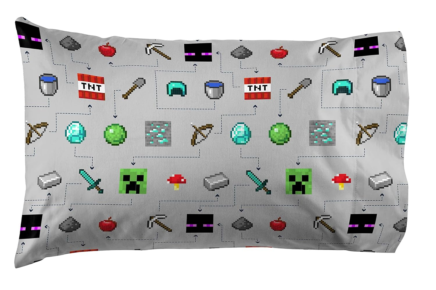 Minecraft Monster Hunters Twin Sheet Set - 3 Piece Set Super Soft and Cozy Kid’s Bedding Features Creepers