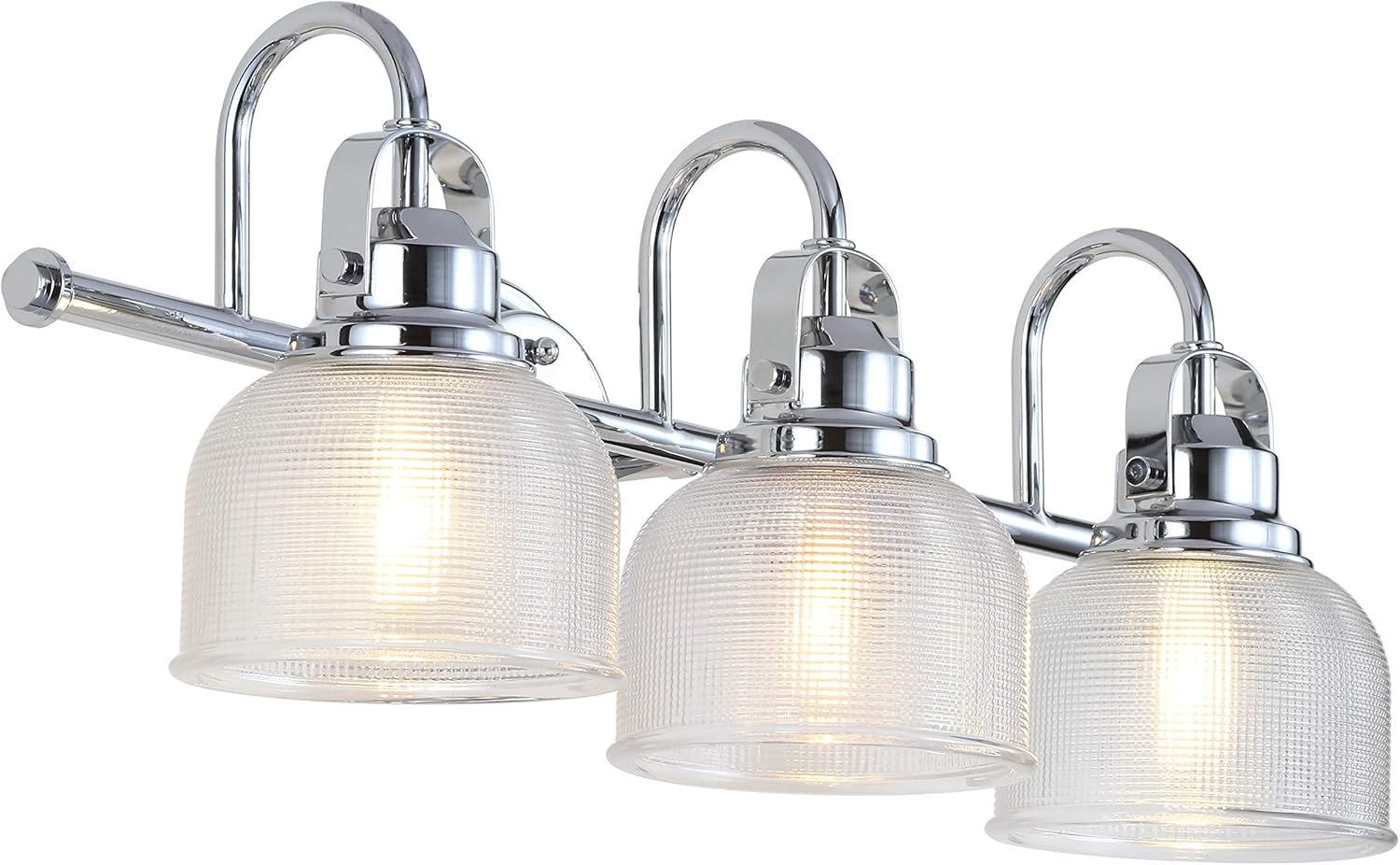 JYL7409A Virginia 25.25" 3-Light Metal/Glass LED Traditional Classic Vanity Light Modern 2700K LED 4W Bulbs Entryway Lobby Kitchen Bathroom Bedroom Living Room Hallway, Chrome