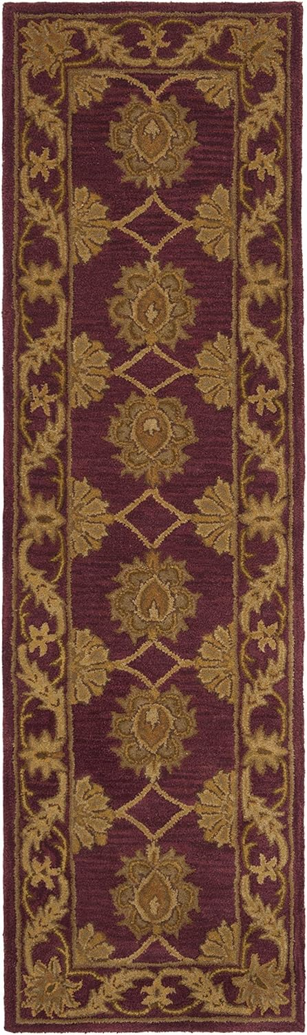 SAFAVIEH Heritage Portmont Traditional Wool Area Rug, Maroon, 2'3" x 4'