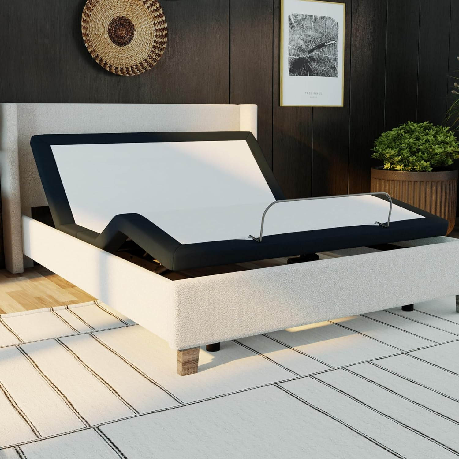 Blissful Nights Full e3 Adjustable Bed Base Frame with Head and Foot Incline, Wireless Remote Control, Easy Assembly, and 10 Year Warranty