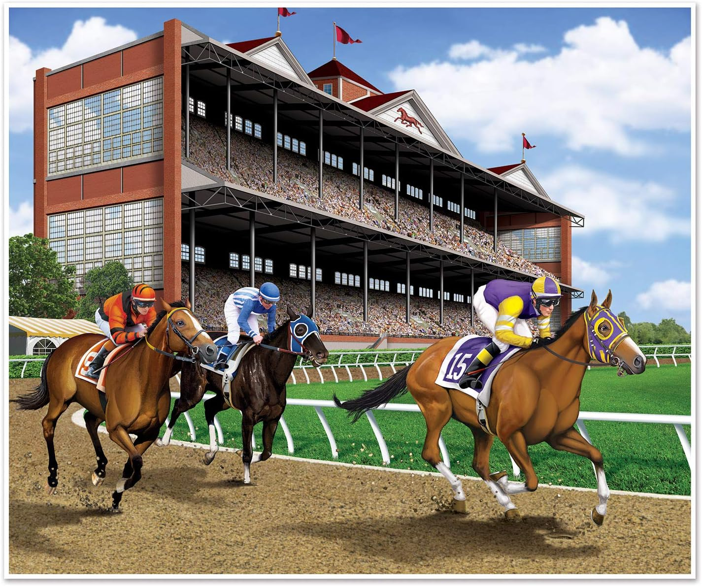 Beistle Horse Racing Insta-Mural Photo Op, 5' x 6', (1/Pkg) Multicolored