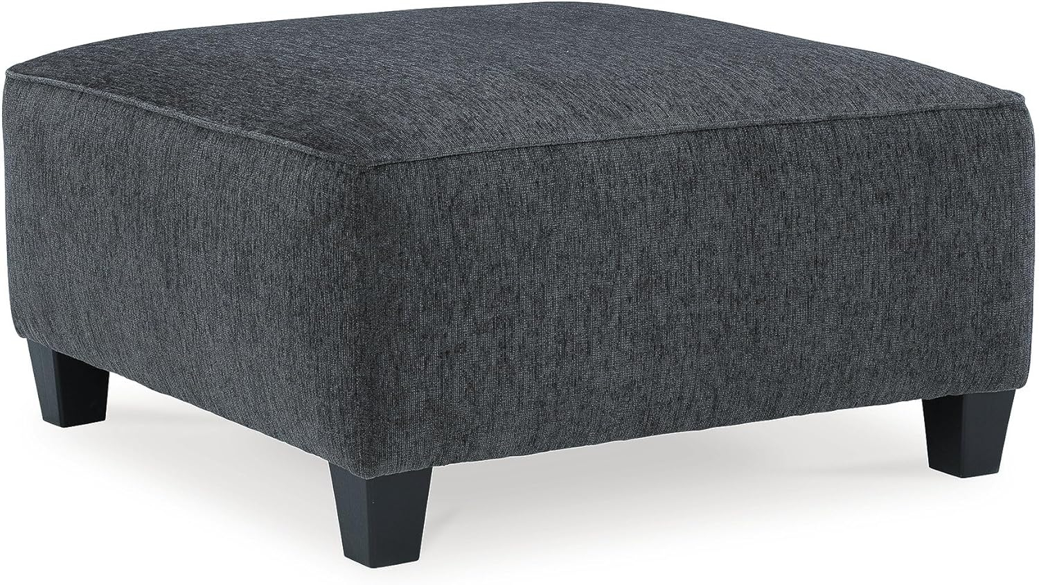 Contemporary Gray Chenille Oversized Footstool 39"x39"