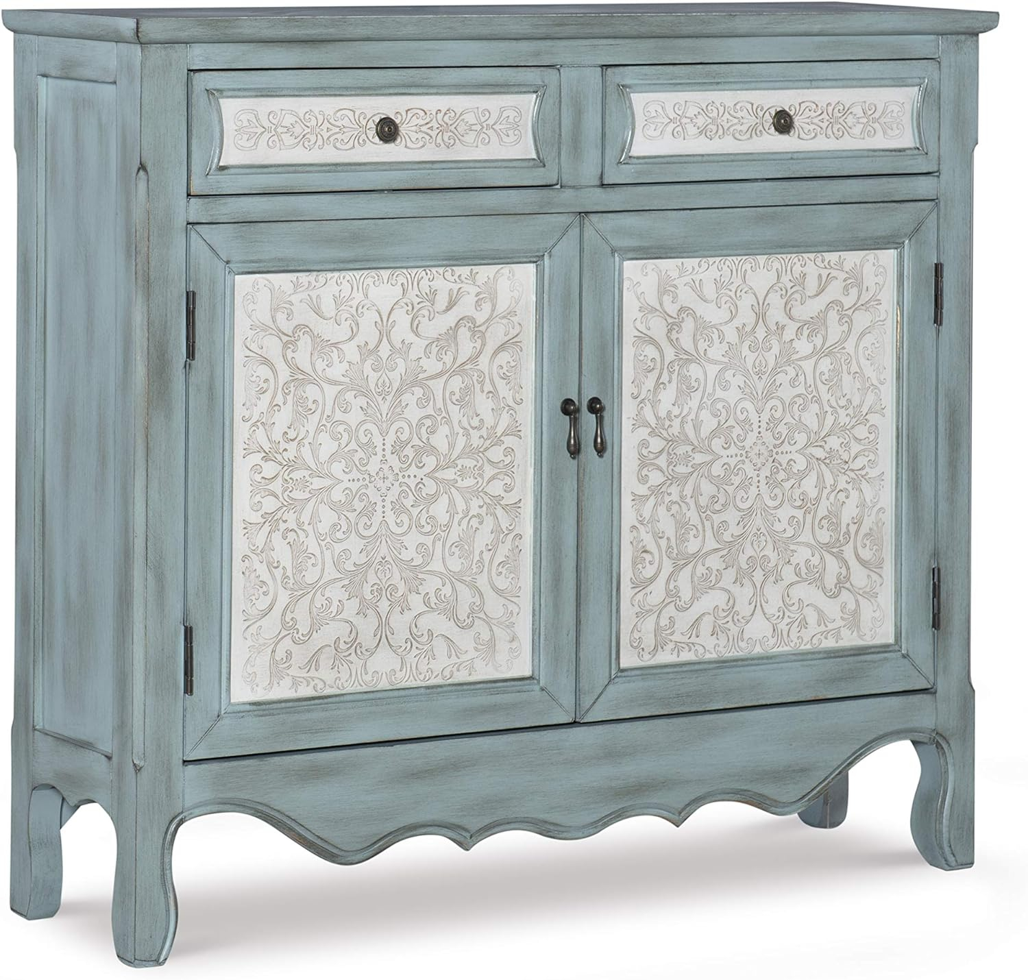 Powell Antique Console, Blue/White