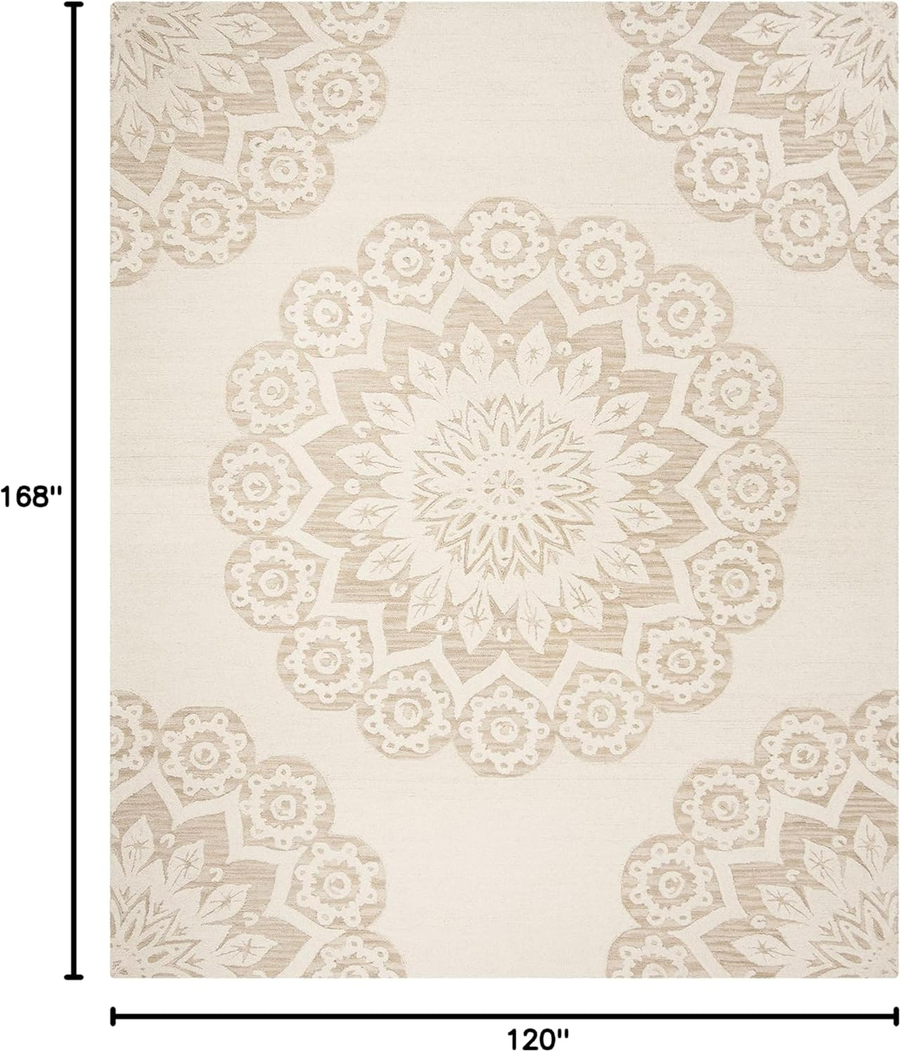 SAFAVIEH Blossom Brody Medallion Area Rug, Ivory/Beige, 10' x 14'