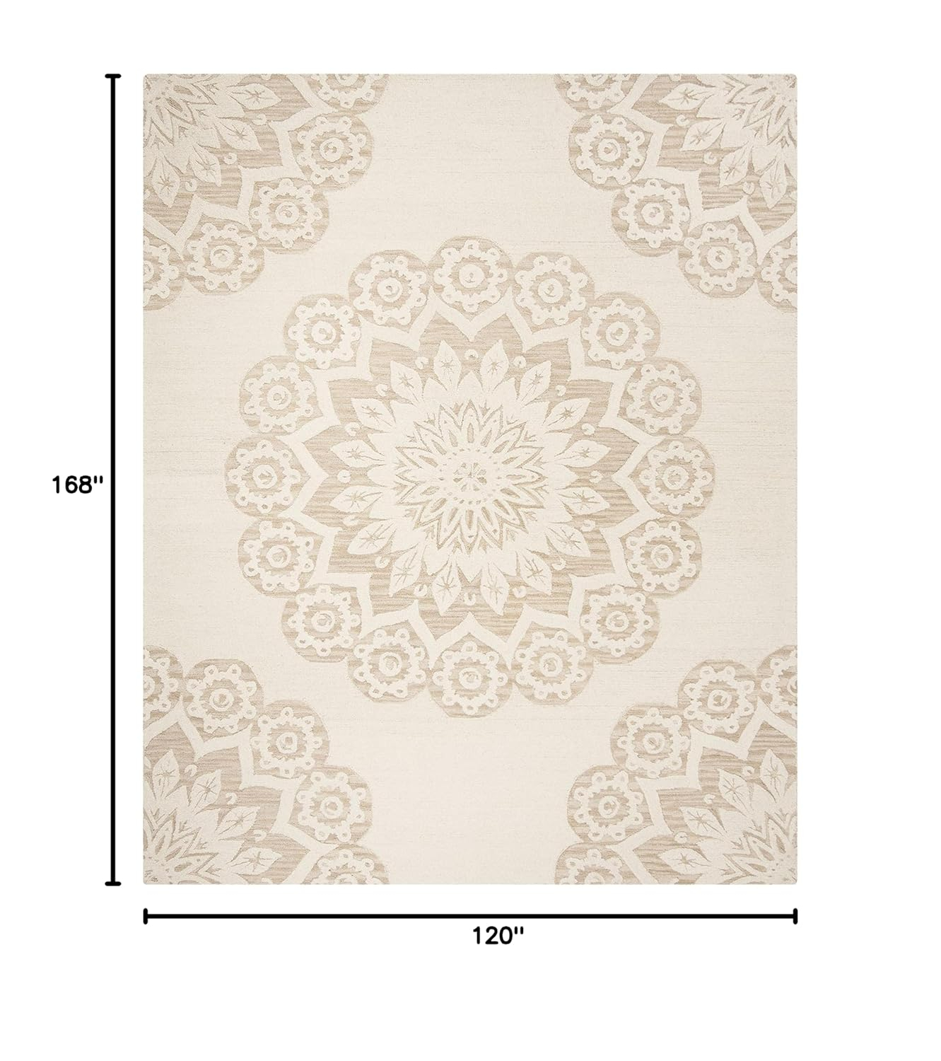 SAFAVIEH Blossom Brody Medallion Area Rug, Ivory/Beige, 10' x 14'