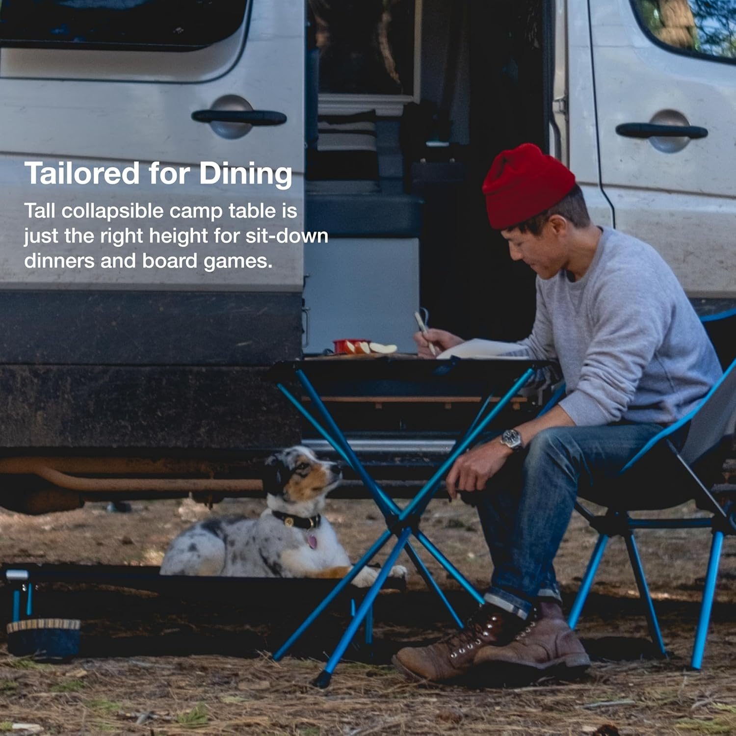 Helinox Café Table Dining Height Portable Camping Table, Black