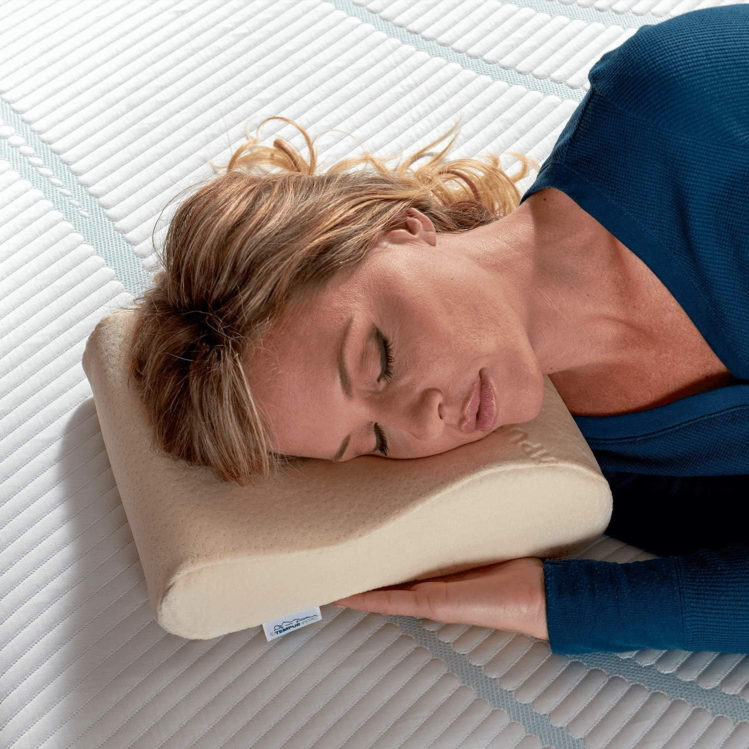 Tempur Memory Foam Travel Neck Pillow with Hypoallergenic Cover