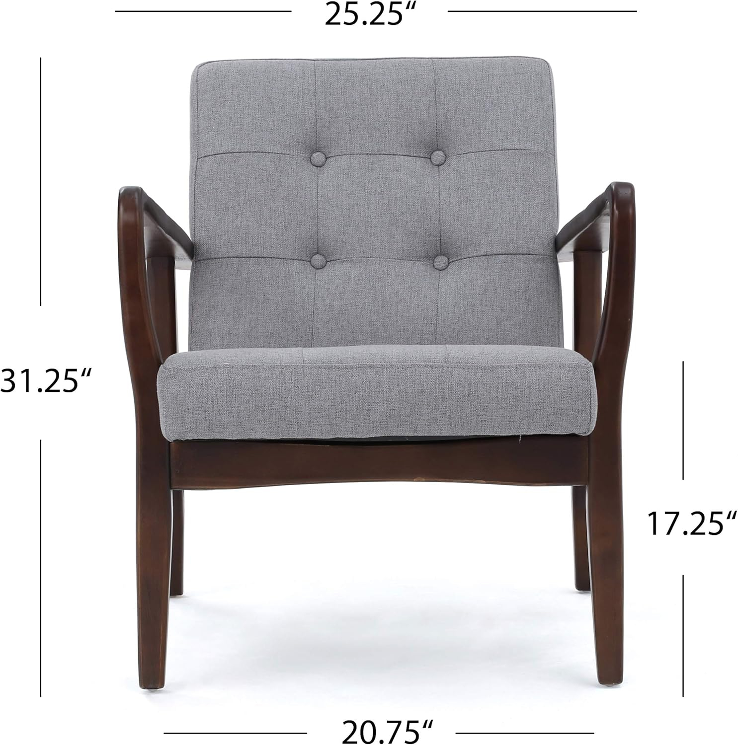 Christopher Knight Home Brayden Fabric Club Chair, Grey