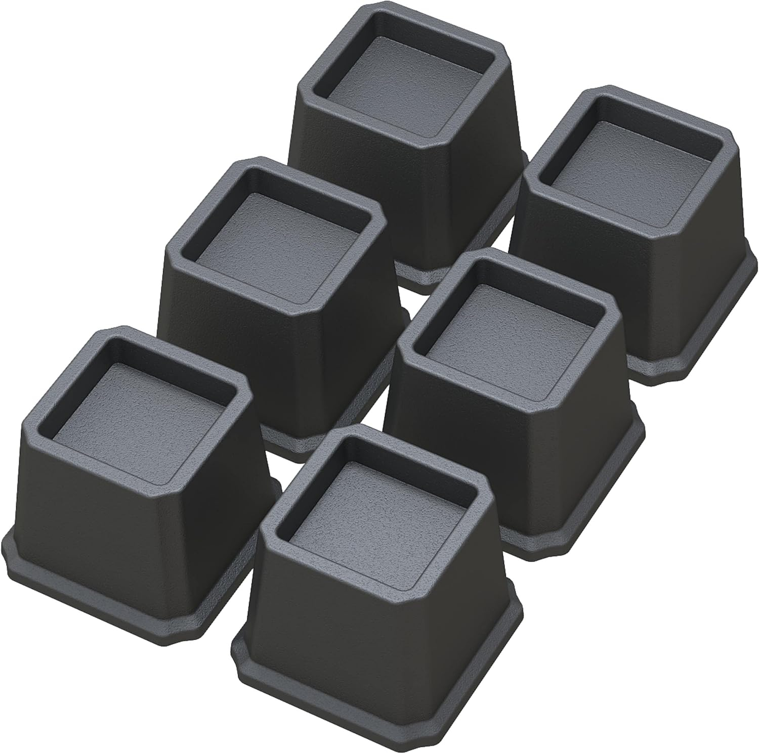 6 Pack Bed Furniture Risers, Stackable Bed Lifts in Heights of 3 inch, Heavy Duty Furniture Risers for Bed, Couch, Desk, Sofa, Chair, Table Legs Extenders