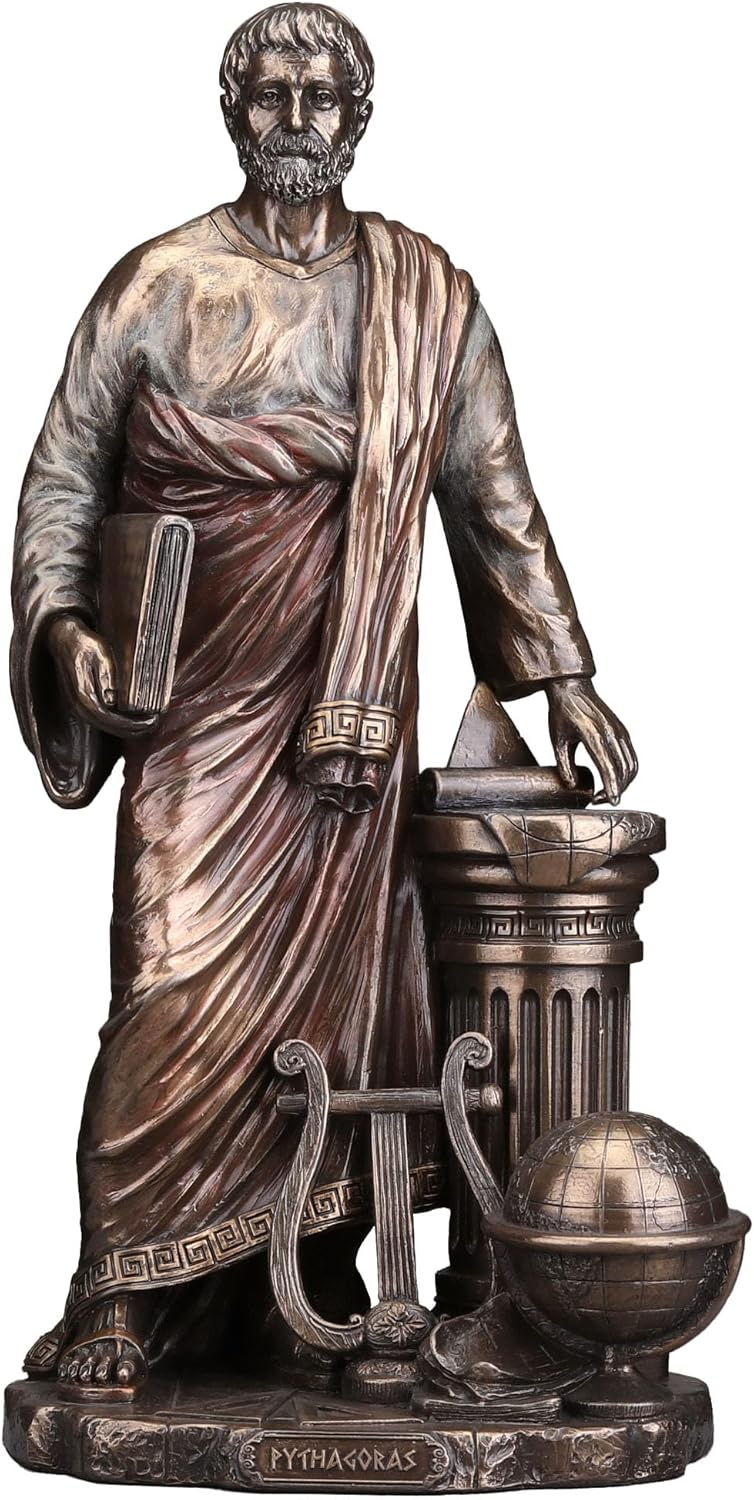 Veronese Design 11 Inch Pythagoras of Samos Greek Mathematician Philosopher Cold Cast Resin Bronze Finish Sculpture