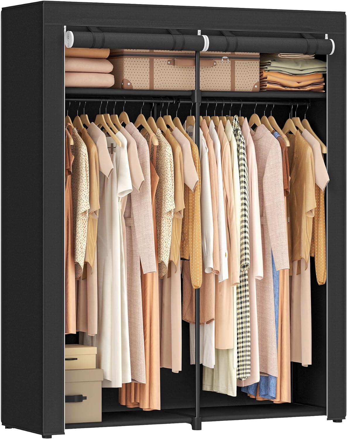 Closet Storage Organizer, Portable Wardrobe, Black