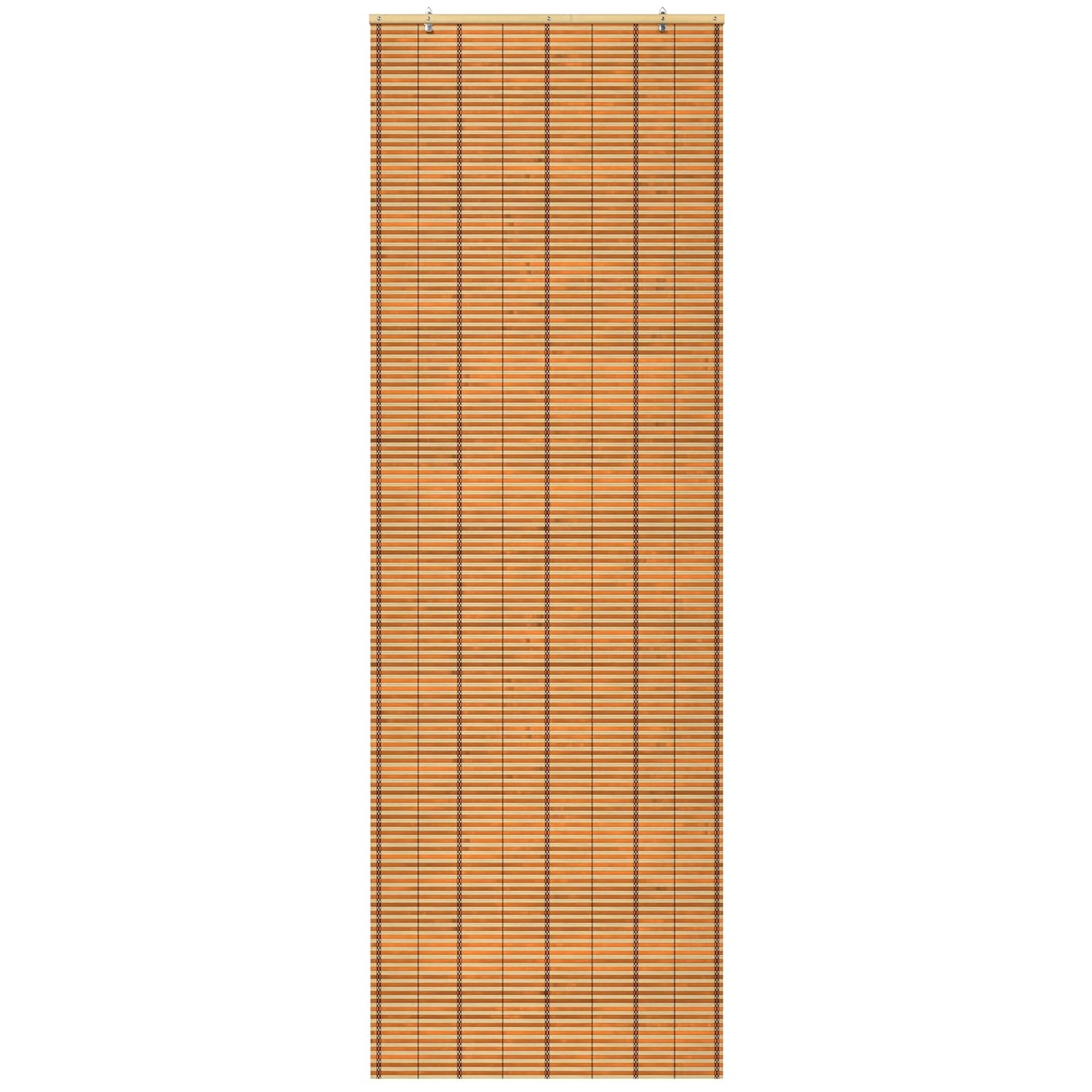 Burnt Bamboo Cordless Window Shade - Two-tone Honey 24" W