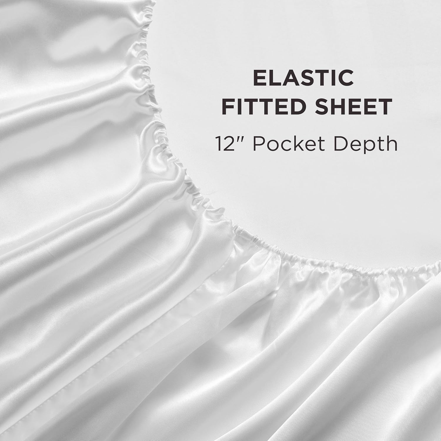 Brilliant White Satin Damask Twin XL Microfiber Sheet Set