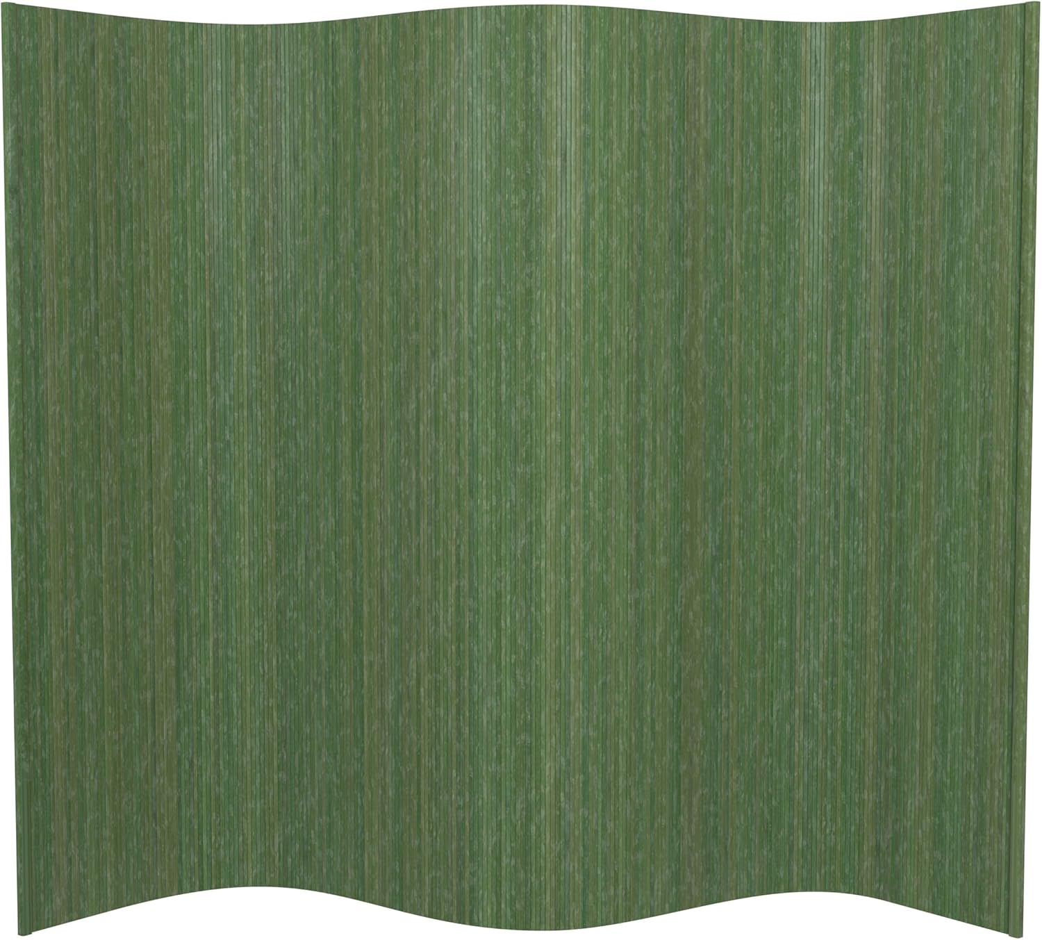 6 ft. Tall Bamboo Wave Screen - Distressed Green