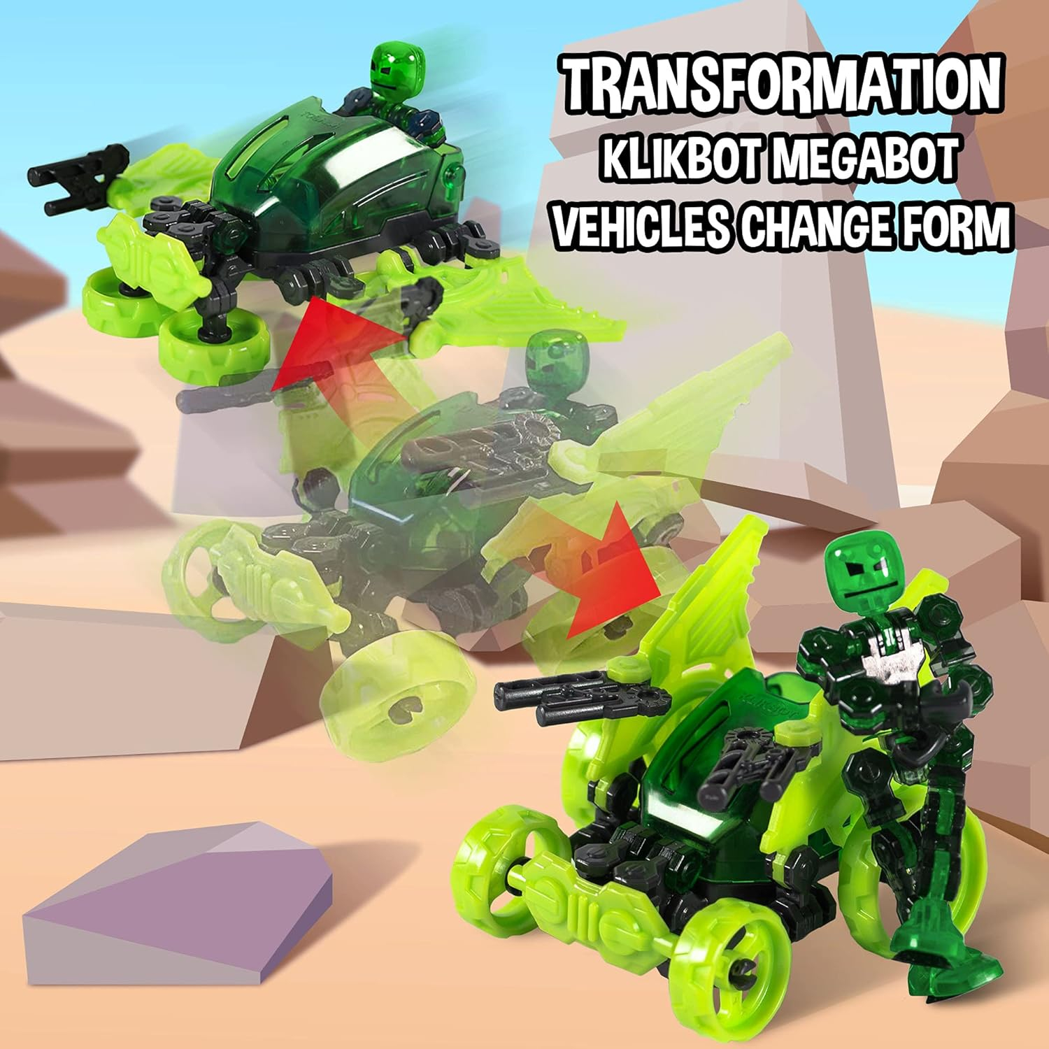 Zing Klikbot Megabots - Create Stop Motion Animation, for Ages 8 and Up - Drifter (Green)