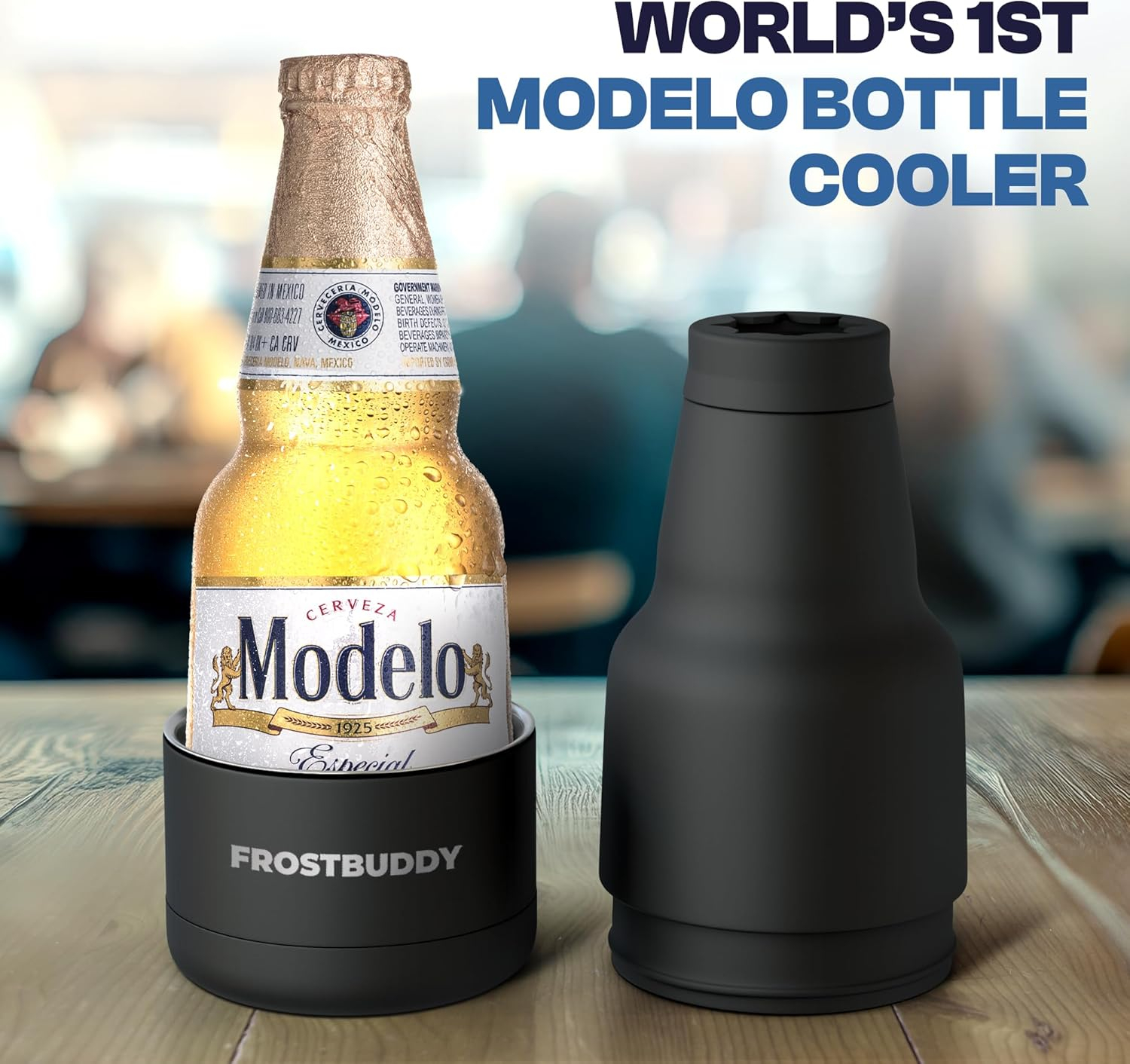 Frost Buddy - Modelo Beer Cooler Bottle - Beer Cooler - Double Wall Vacuum Insulated for Ice Cold Beer - Stainless Steel (Mexico)